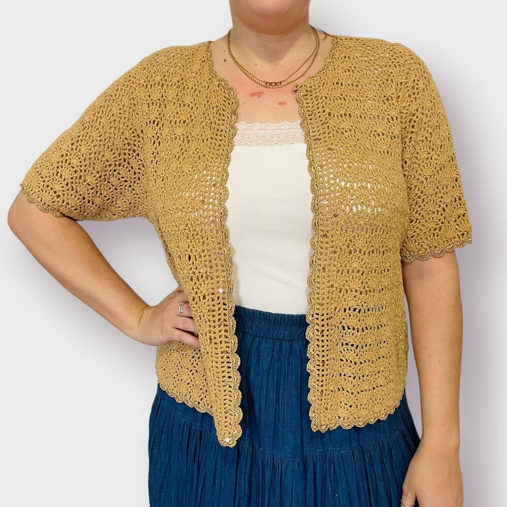 Y2K R&K Gold Crochet Overlay - Picture 3 of 7